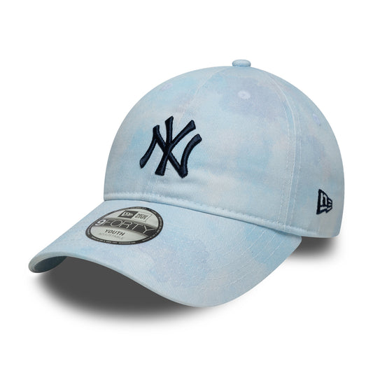 New Era Kids 9TWENTY New York Yankees Baseball Cap - MLB Tie Dye - Sky Blue-Navy