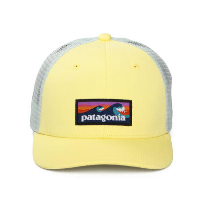 Patagonia Hats Kids Boardshort Logo Organic Cotton Trucker Cap - Lemon-Sea Green