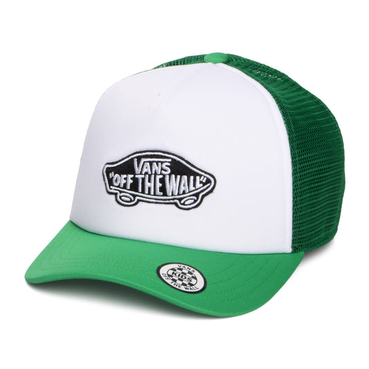 Vans Hats Kids Classic Patch Curved Brim Trucker Cap - White-Bright Green