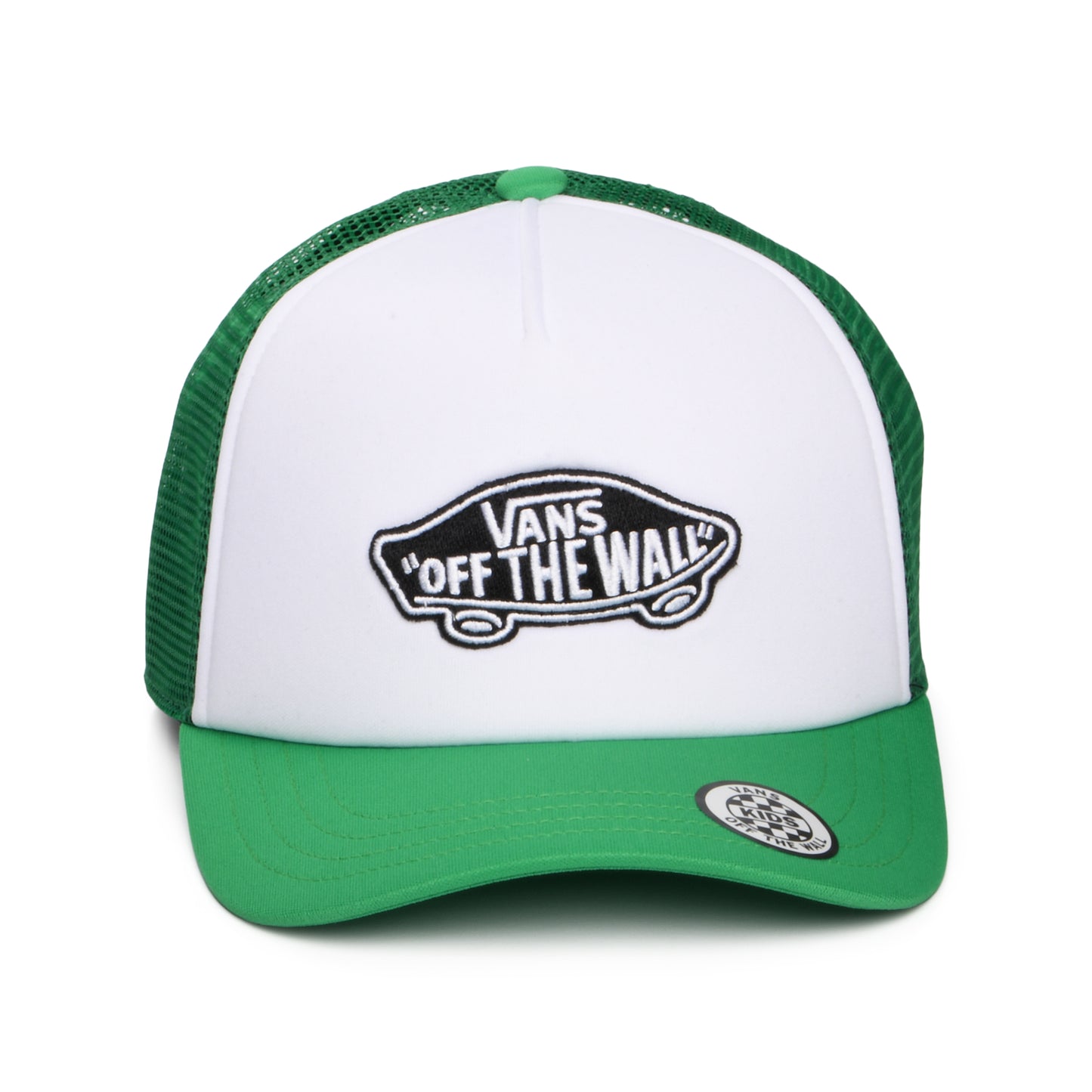 Vans Hats Kids Classic Patch Curved Brim Trucker Cap - White-Bright Green