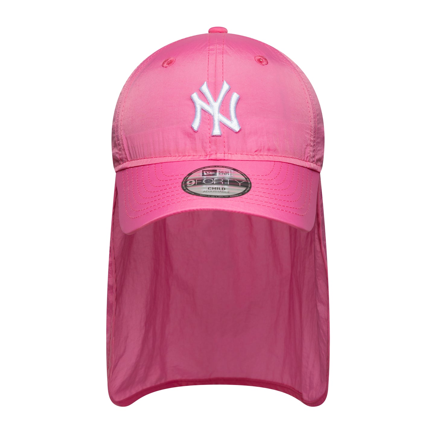 New Era Kids 9FORTY New York Yankees Flap Cap - MLB Sun Shield - Pink-White
