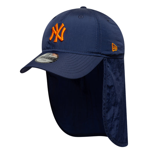 New Era Kids 9FORTY New York Yankees Flap Cap - MLB Sun Shield - Navy-Orange