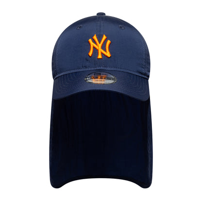 New Era Kids 9FORTY New York Yankees Flap Cap - MLB Sun Shield - Navy-Orange
