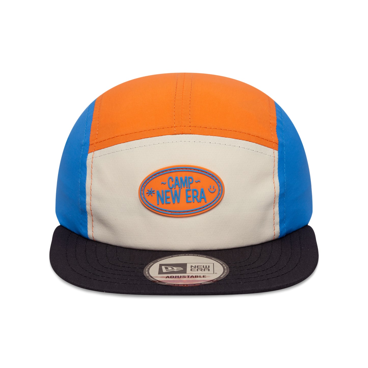 New Era Kids Camper 5 Panel Cap - Colourblock - Cream-Orange-Blue