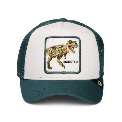 Goorin Kids Monster T-Rex Mini Trucker Cap - White-Sea Green