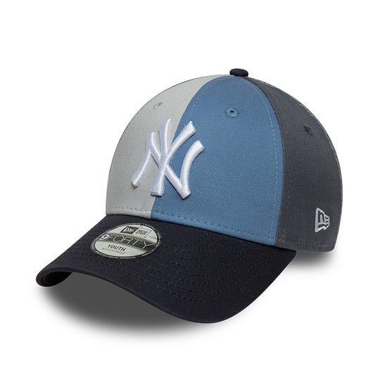 New Era Kids 9FORTY New York Yankees Baseball Cap - MLB Colourblock - Slate Blue-Navy