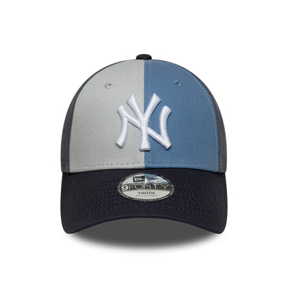 New Era Kids 9FORTY New York Yankees Baseball Cap - MLB Colourblock - Slate Blue-Navy