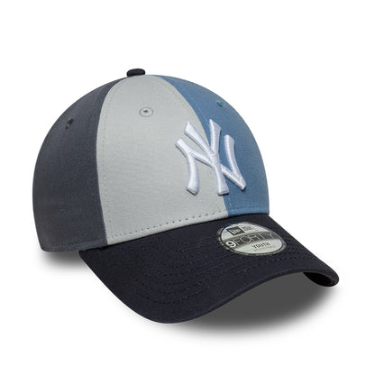 New Era Kids 9FORTY New York Yankees Baseball Cap - MLB Colourblock - Slate Blue-Navy