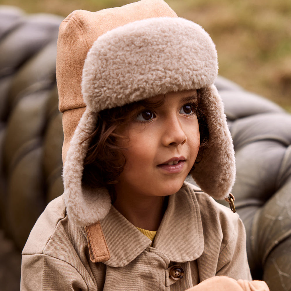 Barts Hats Kids Saxifray Faux Suede Trapper Hat - Light Brown