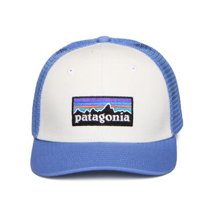 Patagonia Hats Kids P-6 Logo Organic Cotton Trucker Cap - White-Ocean