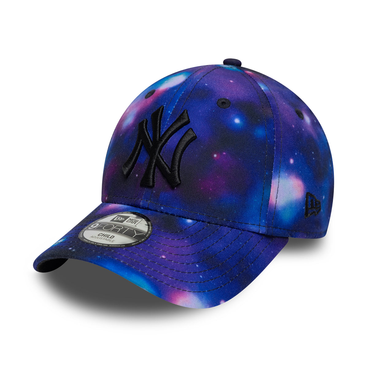 New Era Kids 9FORTY New York Yankees Baseball Cap - MLB Galaxy AOP - Purple-Black