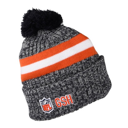 New Era Chicago Bears Bobble Hat - NFL Sideline Sport Knit - Navy-Orange