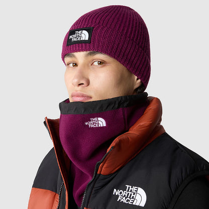 The North Face Hats TNF Logo Box Cuffed Fisherman Beanie Hat - Berry