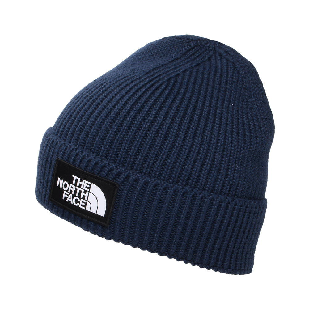 The North Face Hats TNF Logo Box Recycled Beanie Hat - Navy Blue
