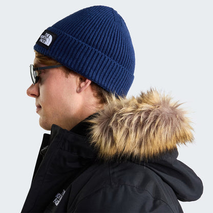 The North Face Hats TNF Logo Box Recycled Beanie Hat - Navy Blue