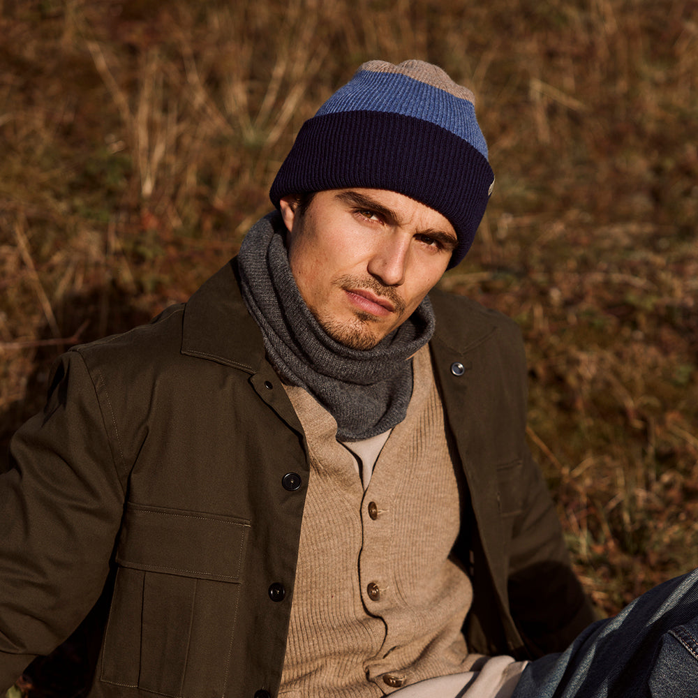 Barts Hats Walnur Merino Wool Beanie Hat - Blue