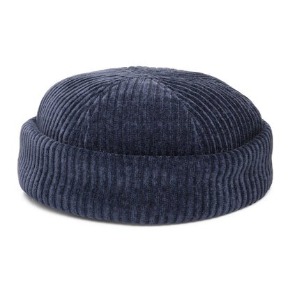 Stetson Hats Jersey Corduroy Docker Beanie Hat - Navy Blue