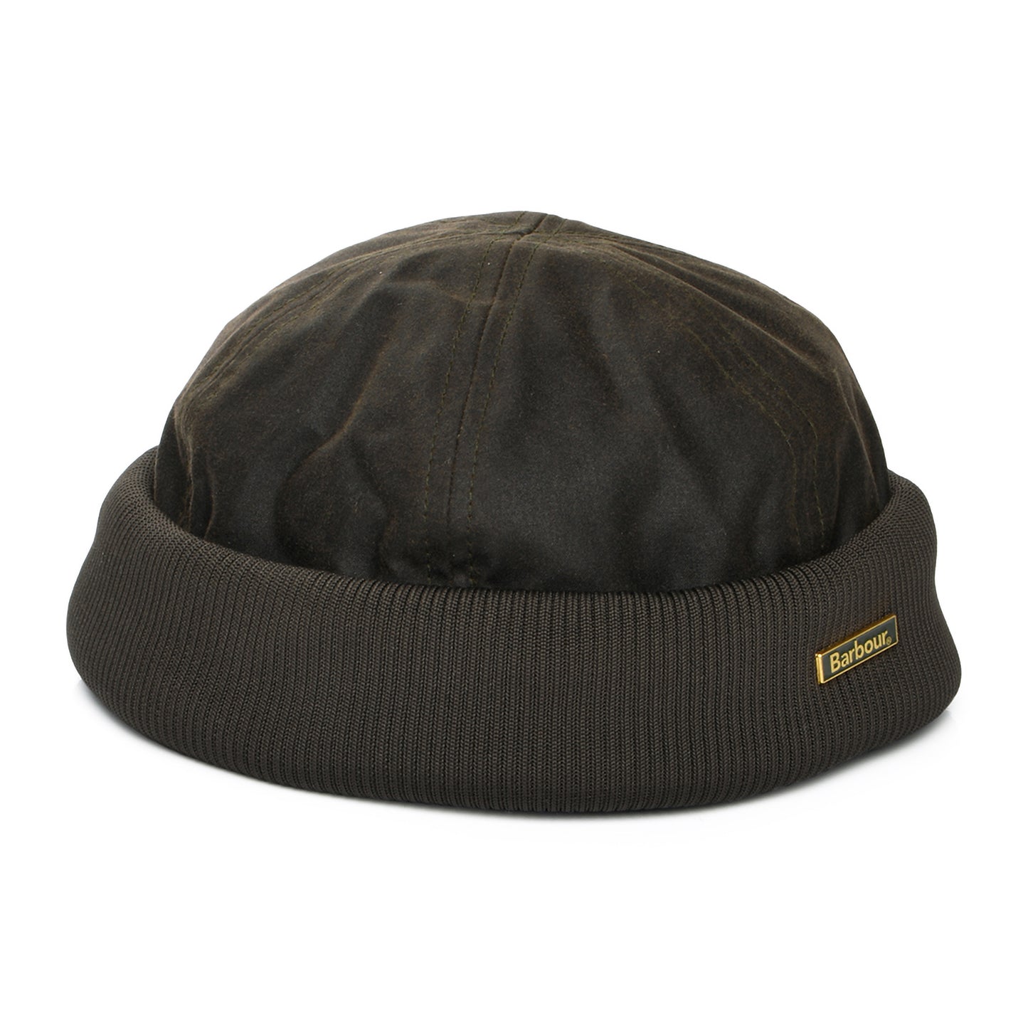 Barbour Hats Oakmoor Waxed Cotton Docker Beanie Hat - Olive