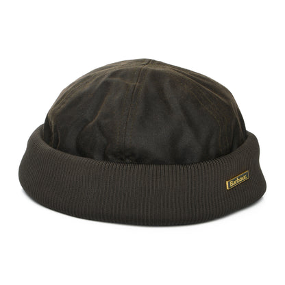 Barbour Hats Oakmoor Waxed Cotton Docker Beanie Hat - Olive