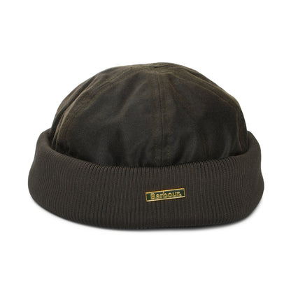 Barbour Hats Oakmoor Waxed Cotton Docker Beanie Hat - Olive