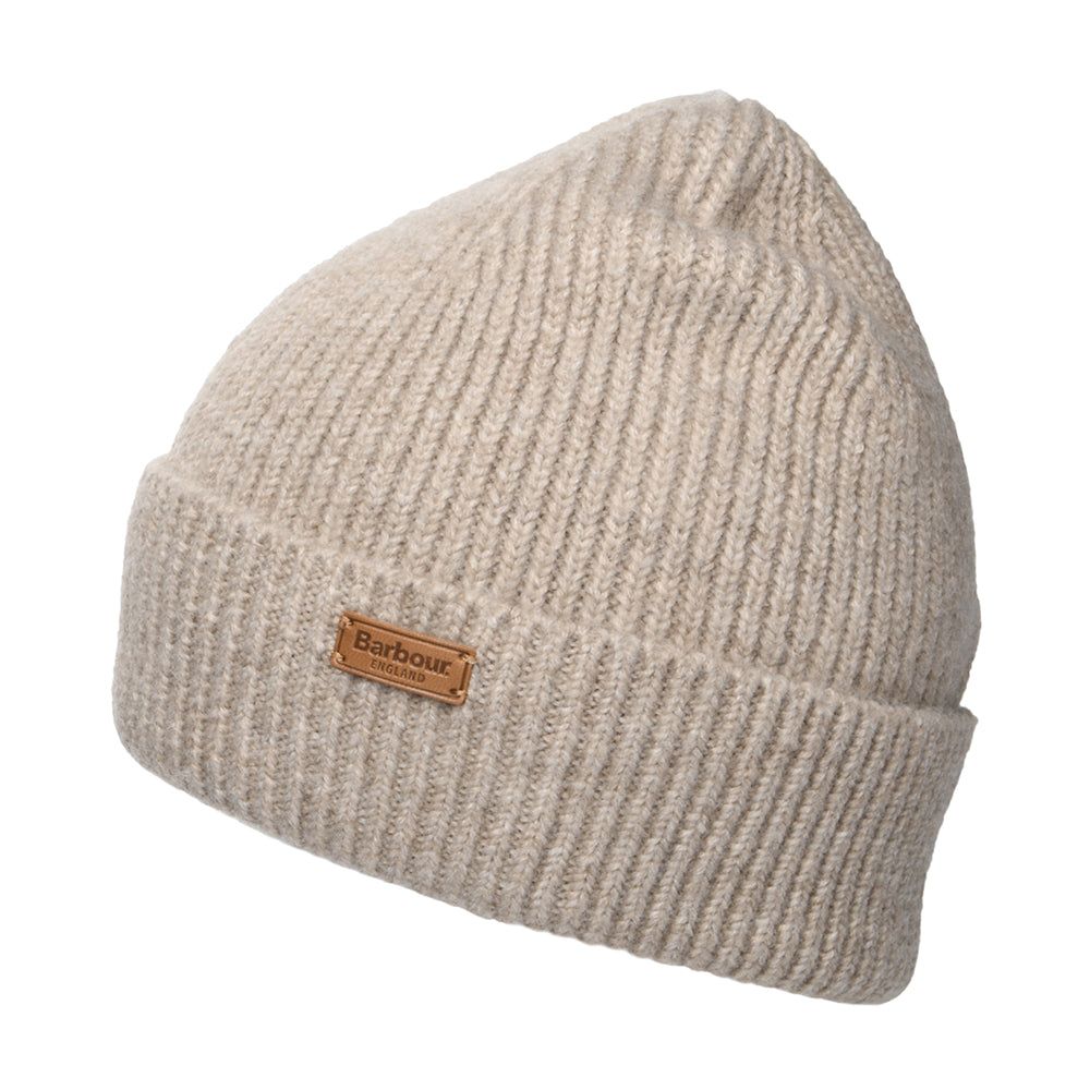 Barbour Hats Pendle Recycled Cuffed Beanie Hat - Beige