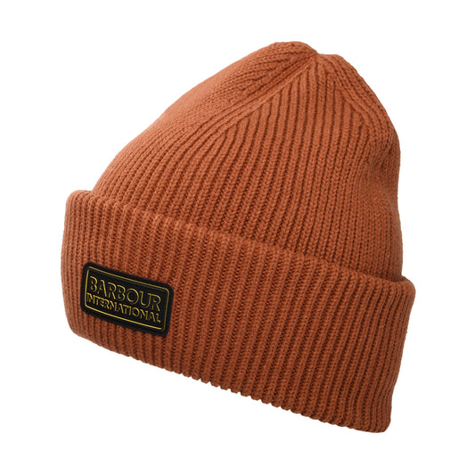 Barbour International Flex Cotton Blend Beanie Hat - Burnt Orange