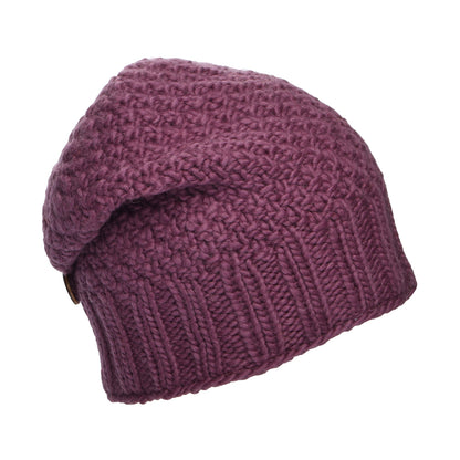 Kusan Button Down Beanie Hat - Mauve