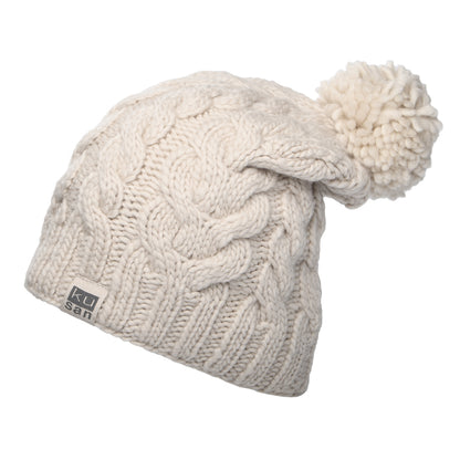 Kusan Oversized Bobble Hat - Oatmeal