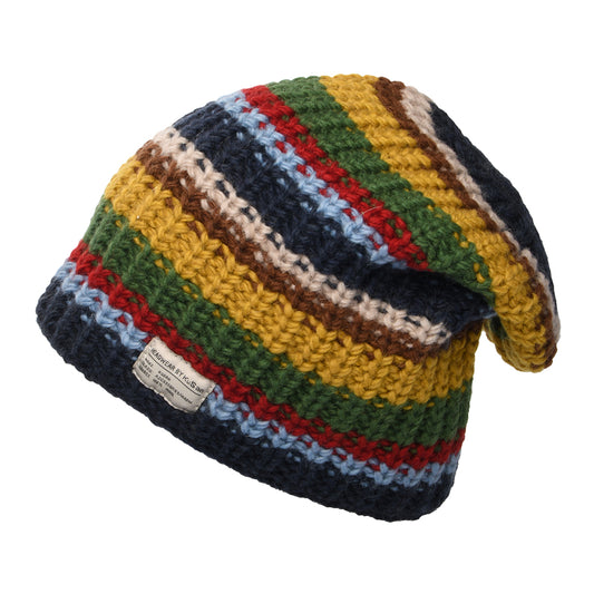 Kusan Cardi Floppy Beanie Hat - Blue-Yellow