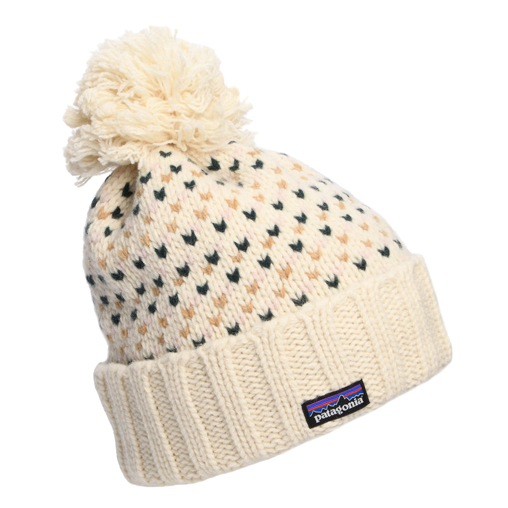 Patagonia Hats Snowbelle Confetti Recycled Wool Bobble Hat - Natural