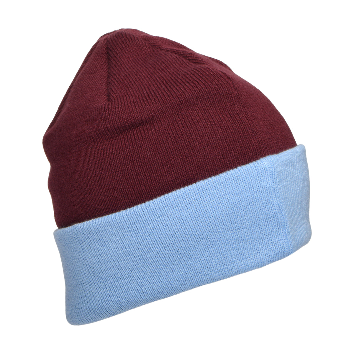 New Era Aston Villa FC Beanie Hat - Team Cuff Knit - Claret-Sky Blue