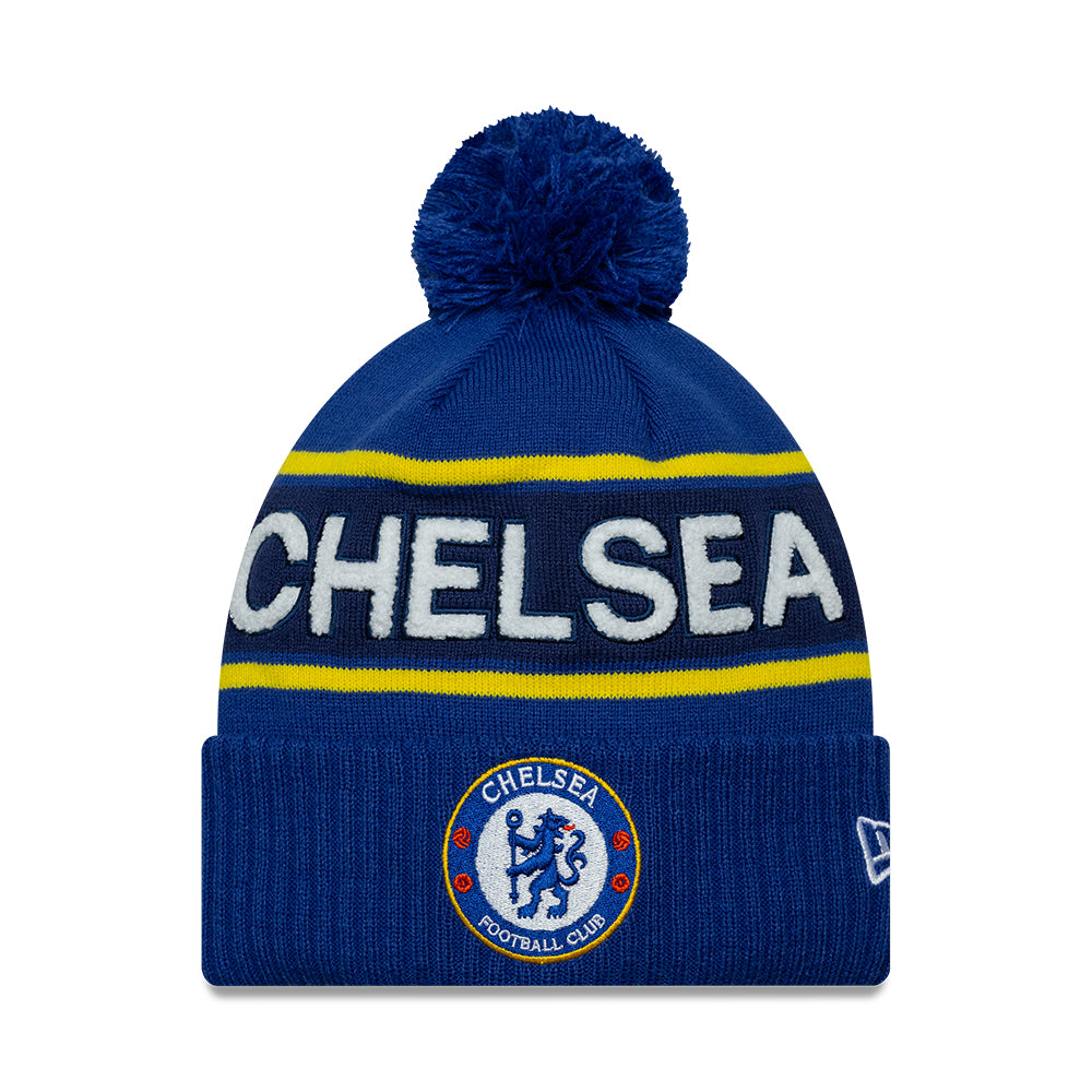 New Era Chelsea FC Bobble Hat - Sport Cuff Lion Crest - Royal Blue
