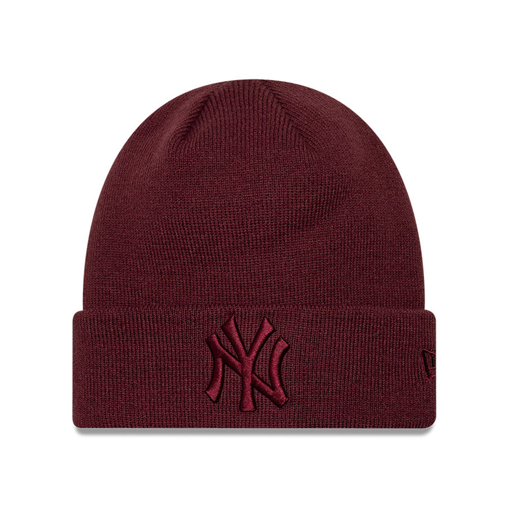 New Era New York Yankees Beanie Hat - MLB League Essential - Burgundy