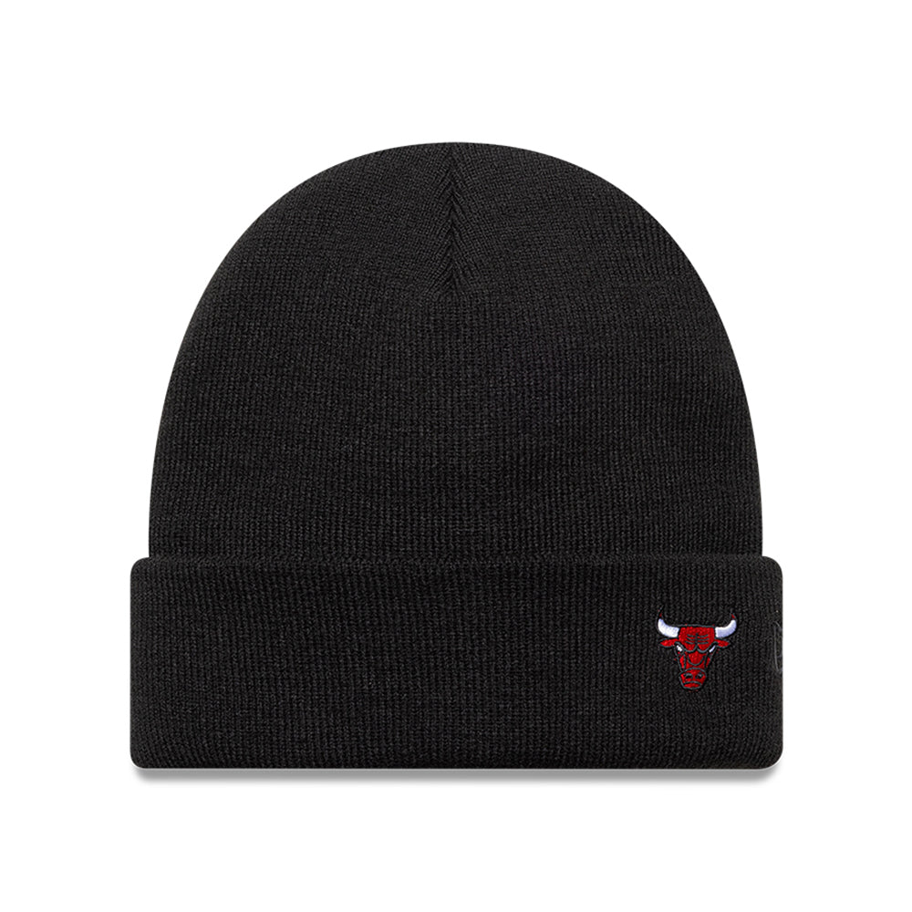 New Era Chicago Bulls Beanie Hat - NBA Mini Logo Cuff - Black