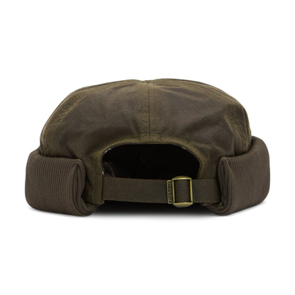 Barbour Hats Renford Waxed Cotton Docker Beanie Hat - Olive