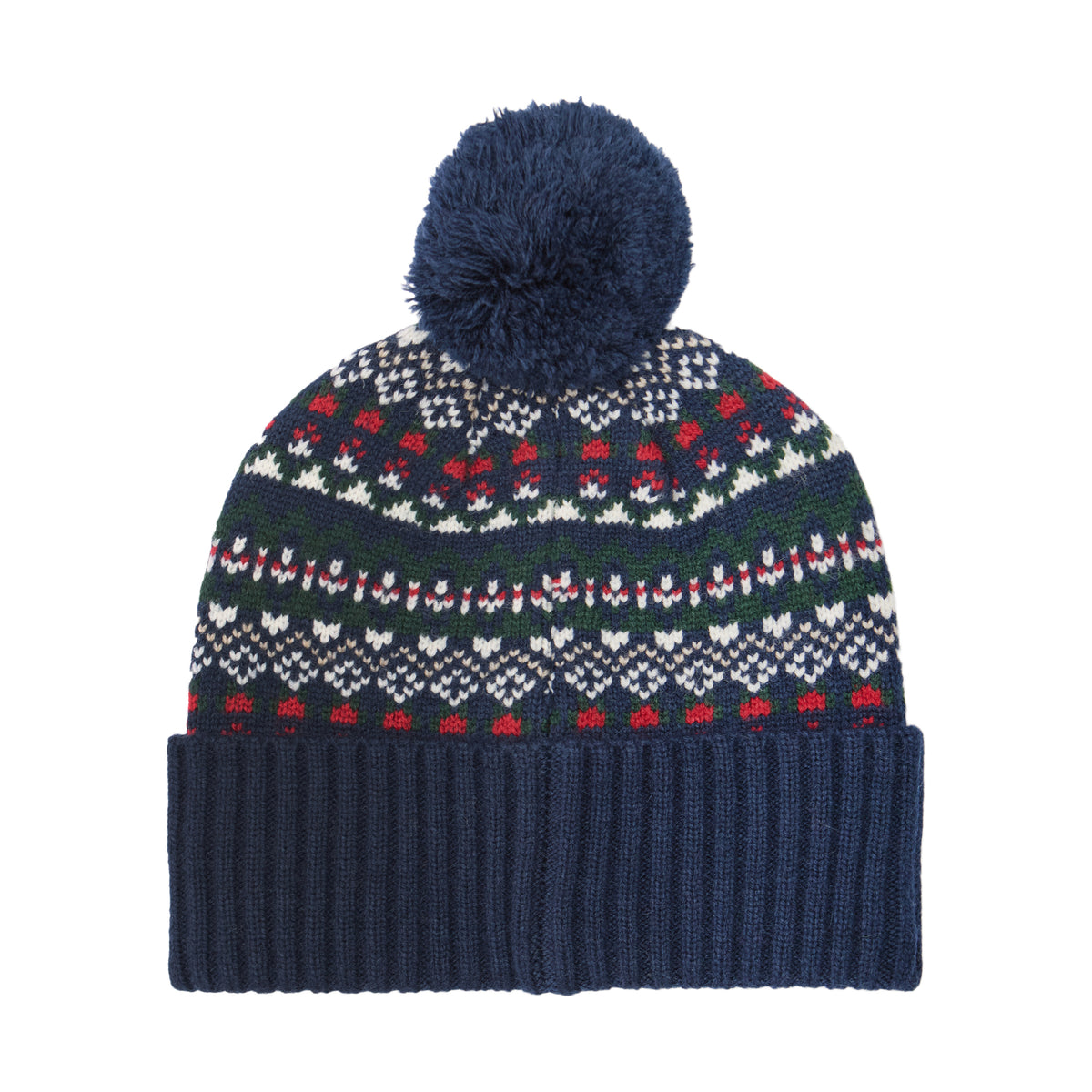 Barbour Hats Marlow Fair Isle Bobble Hat - Navy Blue