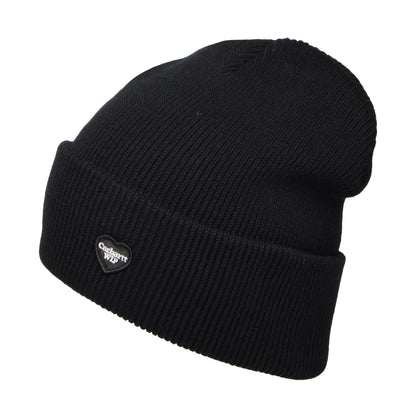 Carhartt WIP Small Heart Organic Cotton Beanie Hat - Black