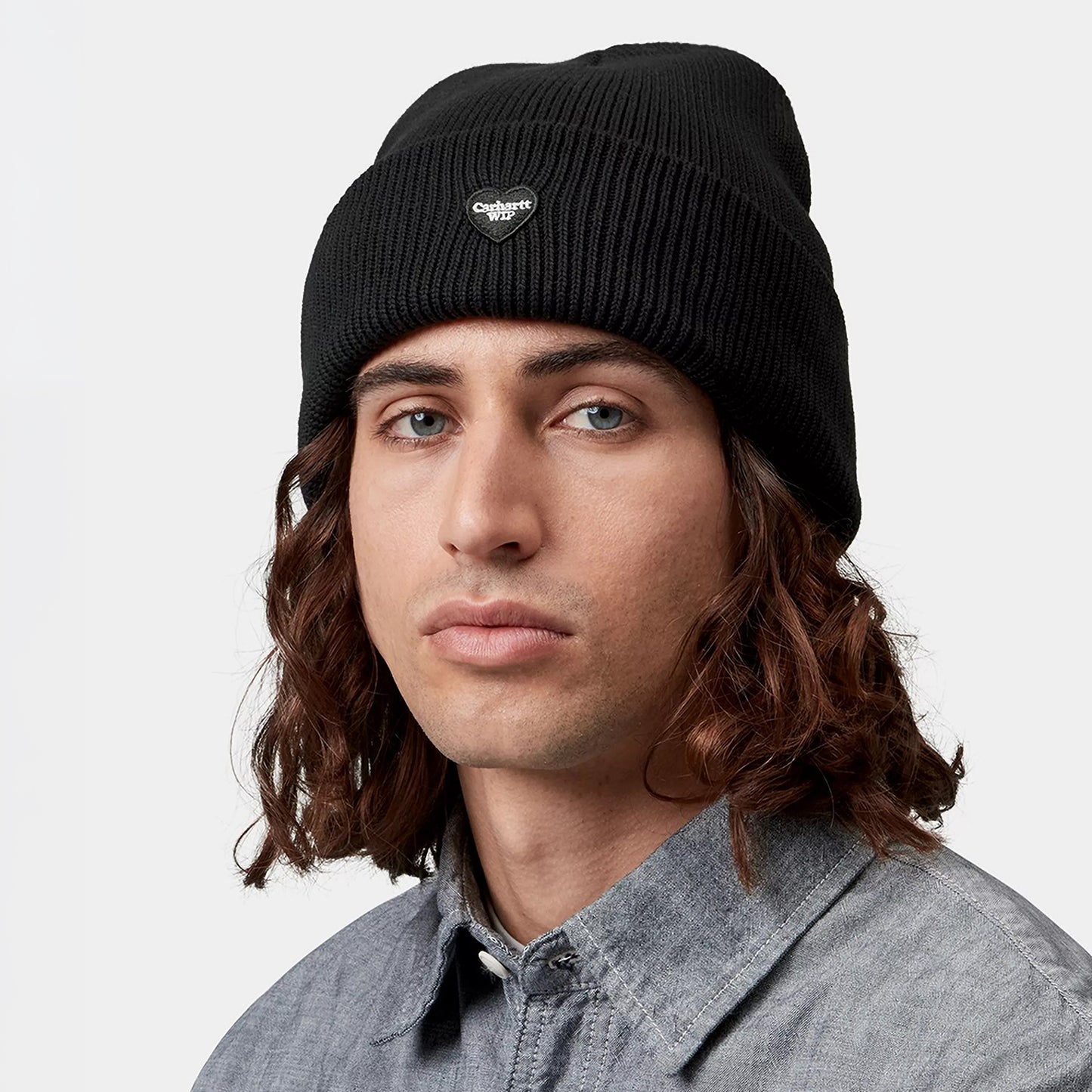 Carhartt WIP Small Heart Organic Cotton Beanie Hat - Black