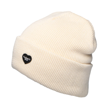 Carhartt WIP Small Heart Organic Cotton Beanie Hat - Natural