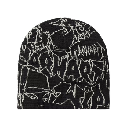 Carhartt WIP Hats Blinkerfluid Cotton Blend Beanie Hat - Black-White