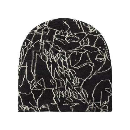 Carhartt WIP Hats Blinkerfluid Cotton Blend Beanie Hat - Black-White