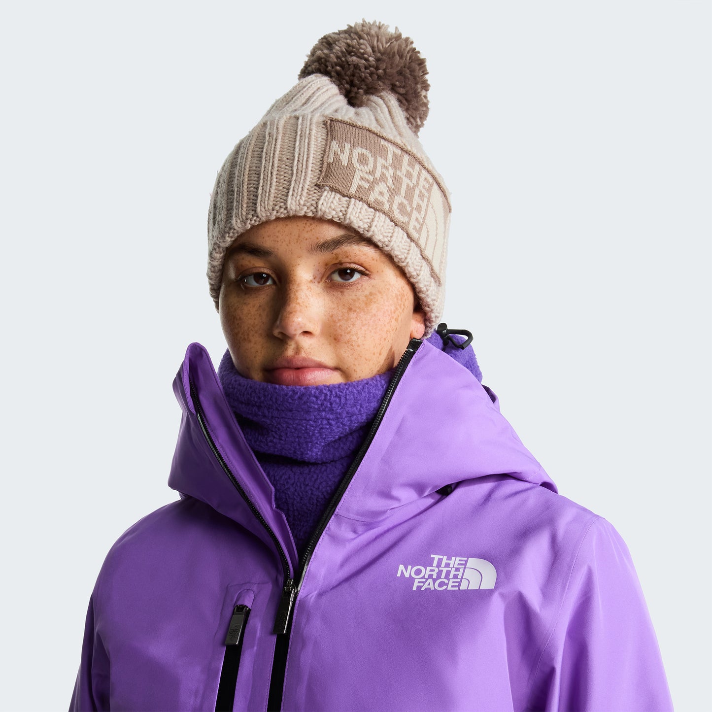 The North Face Hats Heritage Ski Tuke Recycled Bobble Hat - Beige-Taupe