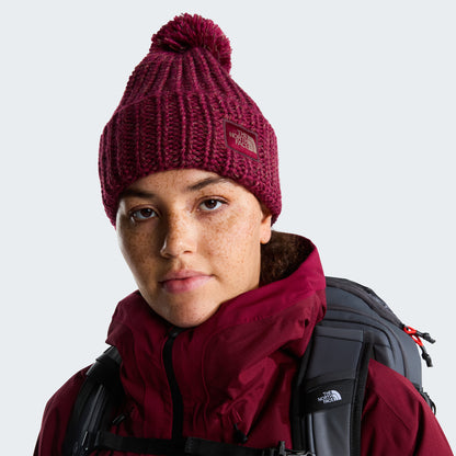 The North Face Hats Cozy Chunky Cabin Bobble Hat - Burgundy