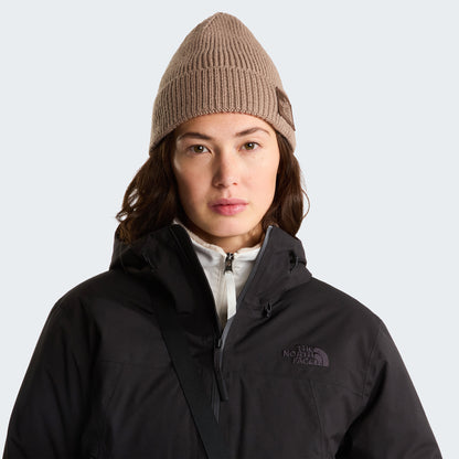 The North Face Hats TNF Logo Box Recycled Beanie Hat - Taupe