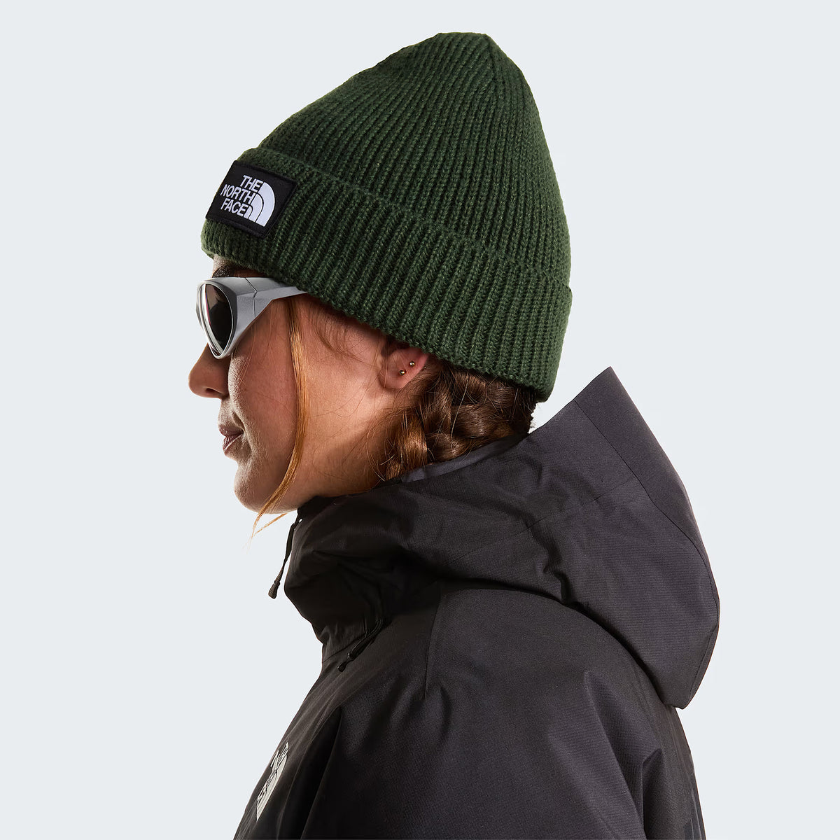 The North Face Hats TNF Logo Box Recycled Beanie Hat - Bottle Green