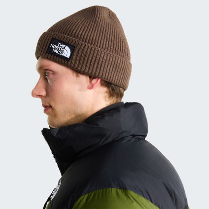 The North Face Hats TNF Logo Box Recycled Beanie Hat - Smoke Brown