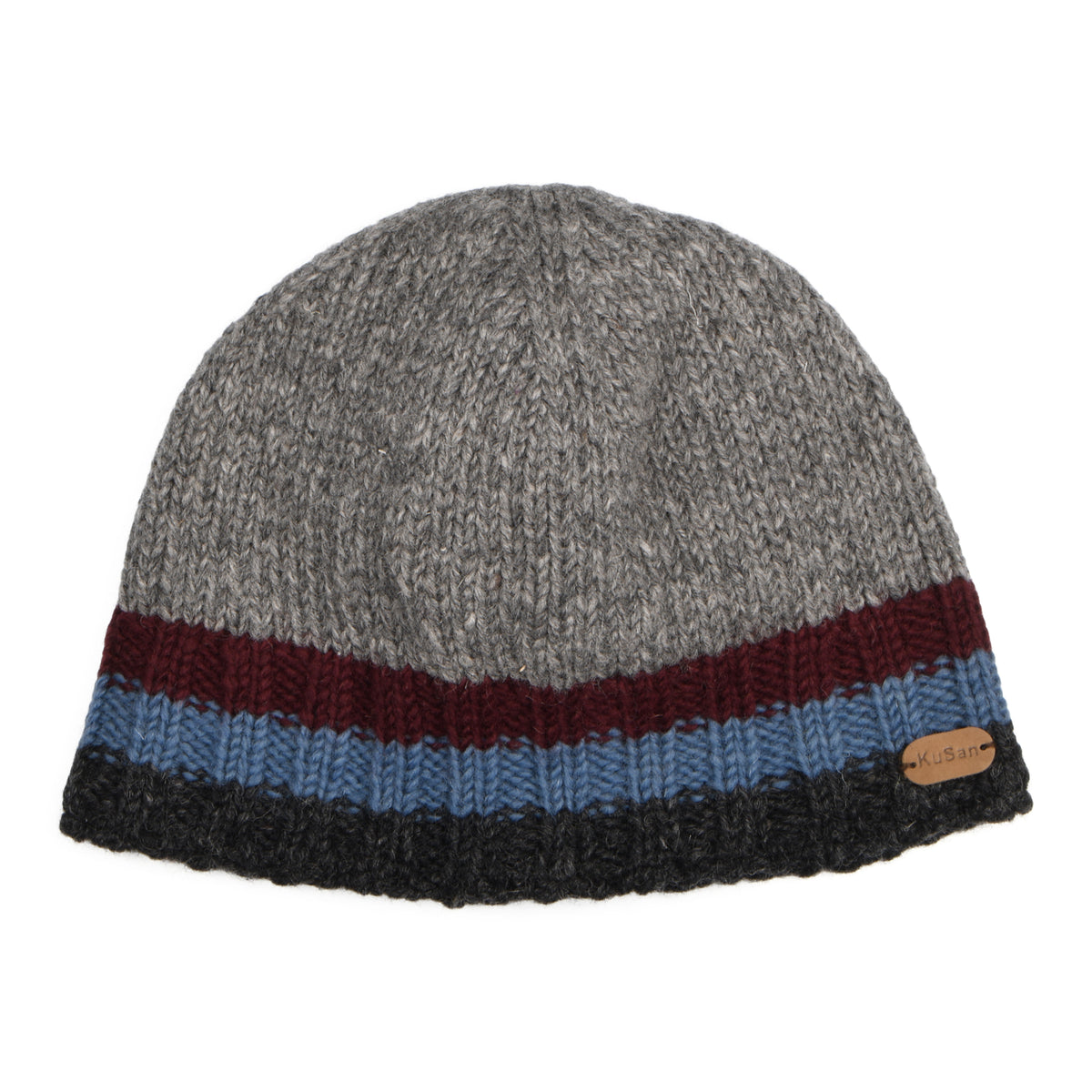Kusan Hi Rib Beanie Hat - Grey-Plum