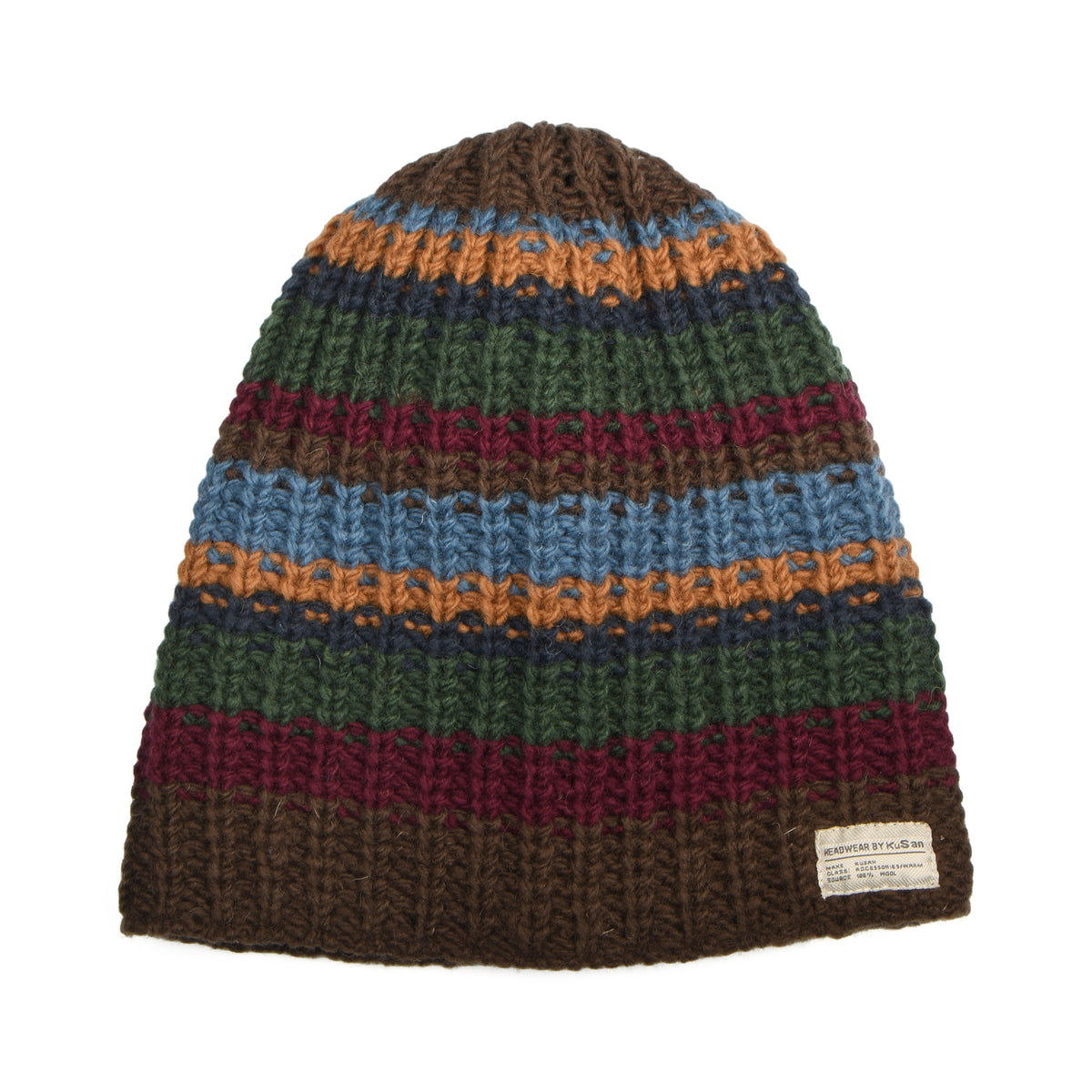 Kusan Cardi Floppy Beanie Hat - Brown-Green