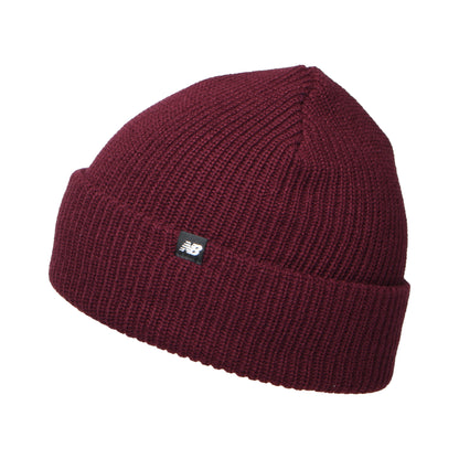 New Balance Hats Rib Knit Fisherman Beanie Hat - Wine