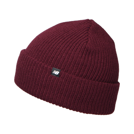 New Balance Hats Rib Knit Fisherman Beanie Hat - Wine